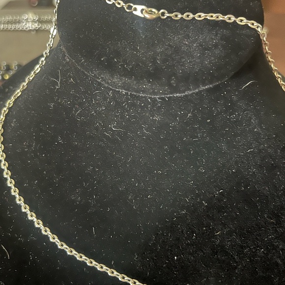 Silver Tone Blue Enameled Cross Necklace - Picture 6 of 6